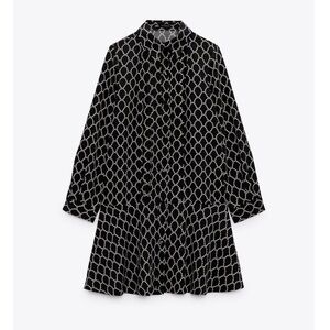 Zara - Printed Shirt Dress - Size XS